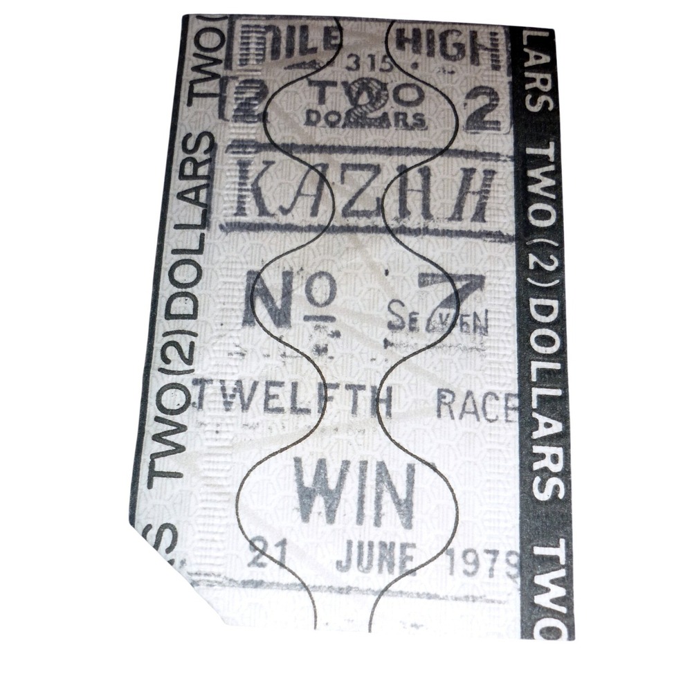 Vintage 1979 Mile High Greyhound Park Horse Racing Ticket Kazah Win Bet Stub